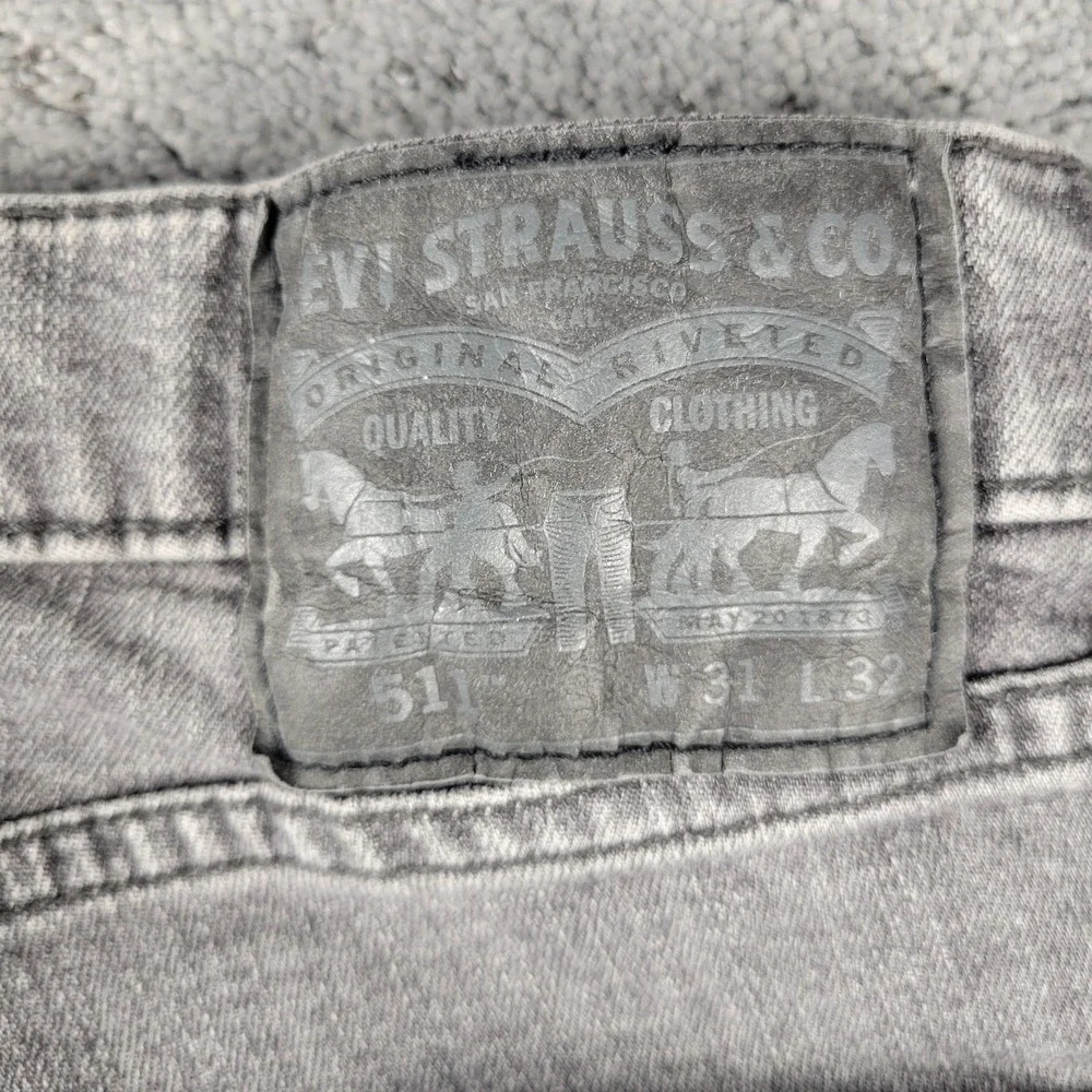 Levis 511 Jeans Mens 31x32 Gray Slim Fit Straight Leg Stretch Denim Medium Wash